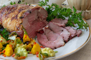home-made lamb ham