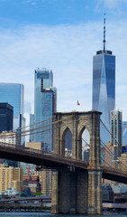 Fototapeta na wymiar Brookly Bridge + Skyline NYC