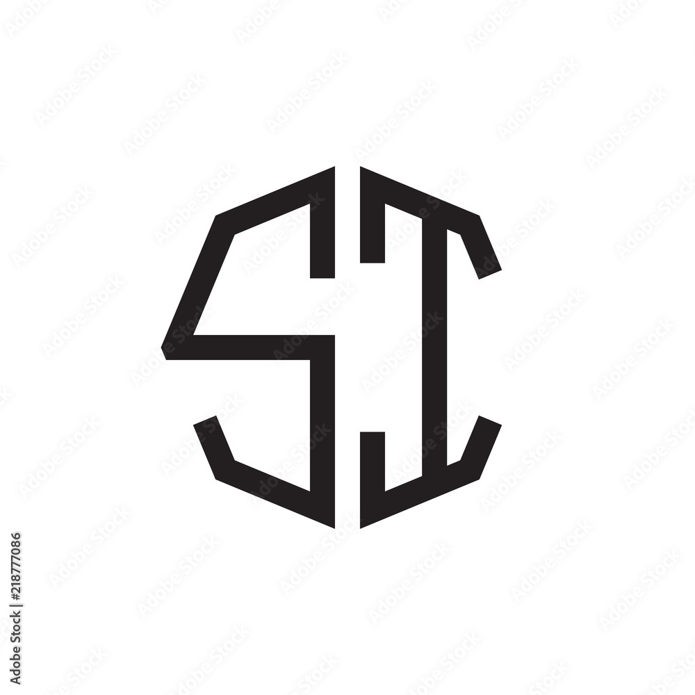 Sticker two letter si octagon logo