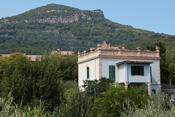 Fototapeta premium Residential house in Tramuntana Mountains near Soller on Mallorca 