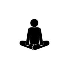 Man sitting in lotus position icon