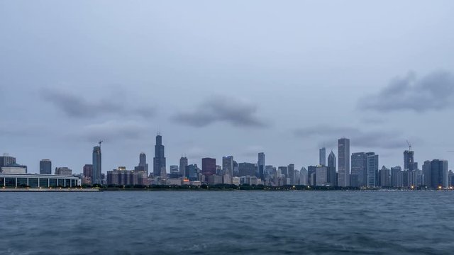 Sunrise Time Lapse of the Chicago Skyline 4K