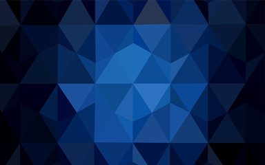 Dark BLUE vector shining triangular layout.