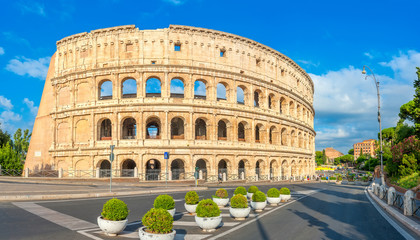 Fototapeta na wymiar Panorama of the Roman Colosseum, Italy. Europe