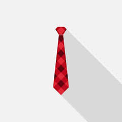 Ties icon with long shadow on gray background, flat design style