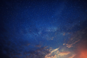 Night amazing sky with lot of shiny stars, natural abstract astro background