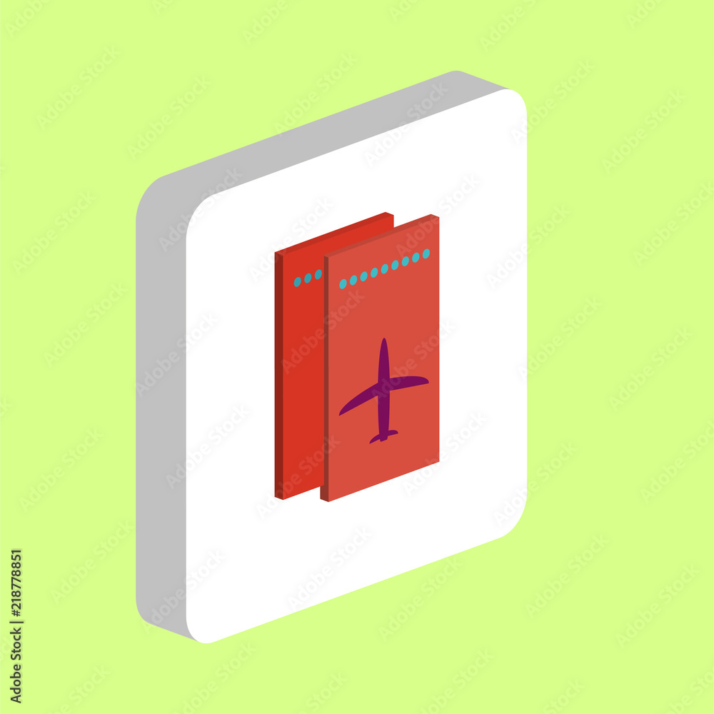 Poster air ticket simple vector icon. illustration symbol design template for web mobile ui element. perfec