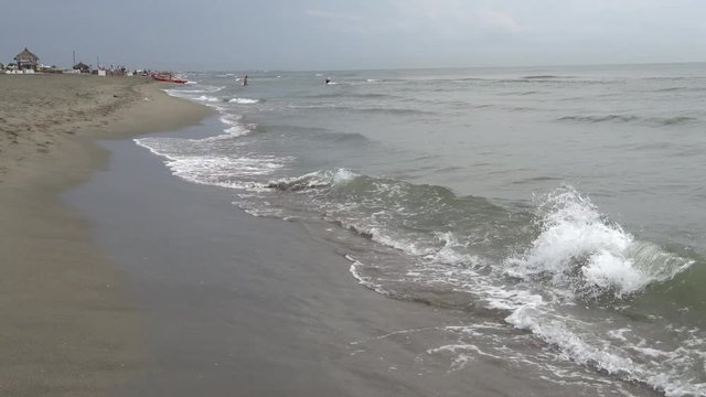 Seawater flowing away from shore