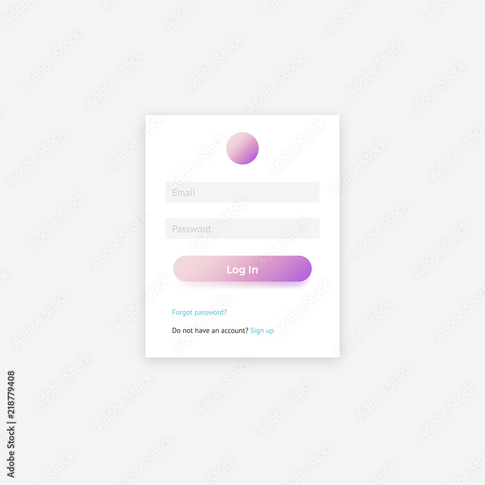Poster minimal clean member log in page window vector template. flat design login form for web and mobile a