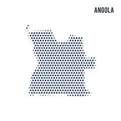 Fototapeta premium Dotted map of Angola isolated on white background.