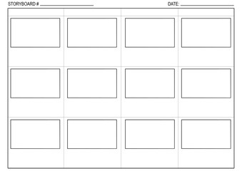 Storyboard template for film and short story planning