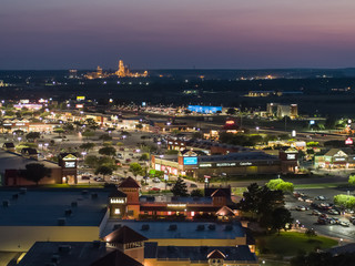 Aerial twilight photo San Marcos Premium Outlets