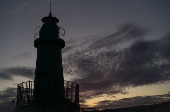 Silhouette of lighthouse
