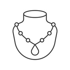 necklace with pendant, jewelry related, outline icon