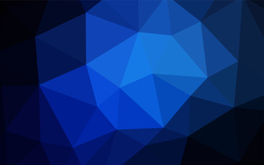 Dark BLUE vector abstract polygonal template.