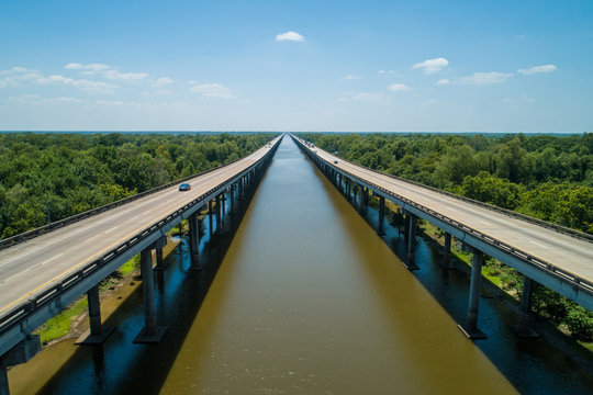 Aerial Image Atchafalaya Basin Bridge