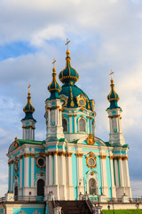 Fototapeta na wymiar Saint Andrew orthodox church in Kyiv, Ukraine