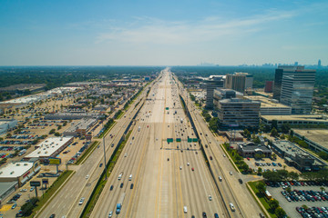 Aerial drone image of the Katy Tollway Houston Texas