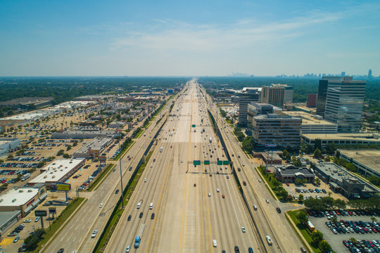 Aerial drone image of the Katy Tollway Houston Texas