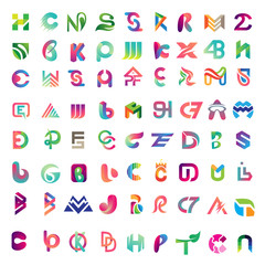 set of Letter, initial logo vector