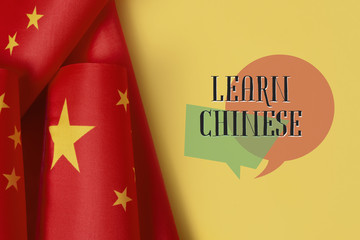flags of China and text learn Chinese