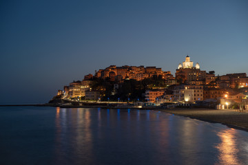 Naklejka premium Italian Riviera, Imperia by night