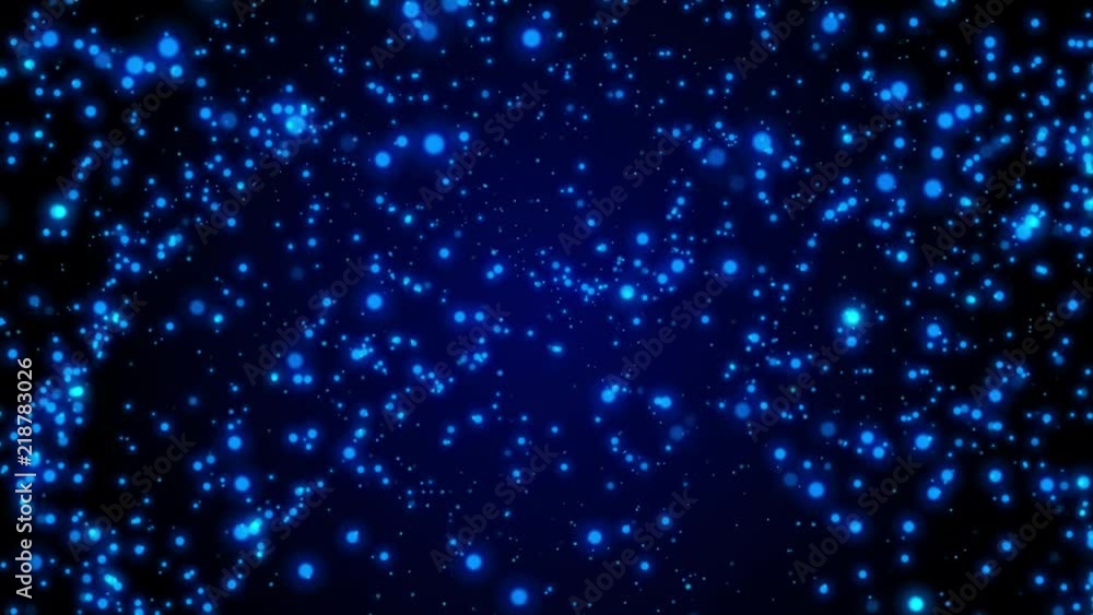 Poster Blue Flickering Moving Particle Graphic Animation Background