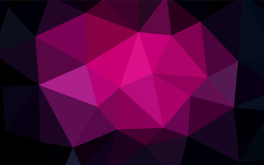 Dark Pink vector abstract polygonal pattern.