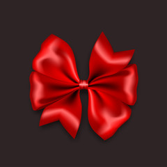 Merry Christmas red satin silk gift bow