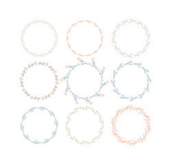 Beautiful monogram set with colorful floral elements