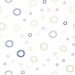 Dark Blue, Yellow vector seamless pattern with spheres.