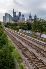 Fototapeta premium Tracks and Skyline