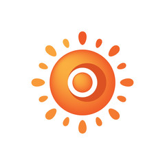 Travel logo template. Abstract sun. Vector illustration.