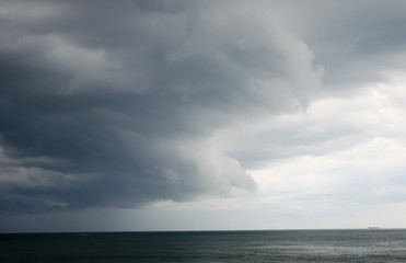 Obraz premium Sky clouds and ocean landscape. Summer, sand