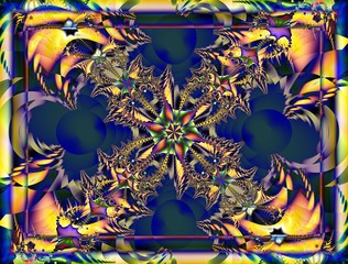 Computer generated 3D fractal.Colorful digital design of the cover.Beautiful colorful pattern in the form of ornament.