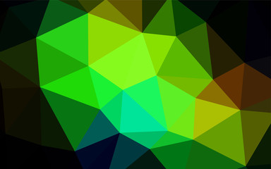Fototapeta na wymiar Dark Green, Yellow vector polygon abstract backdrop.