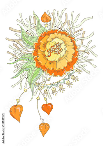 Vector Floral Design Element Ornamental Folk Art Beautiful