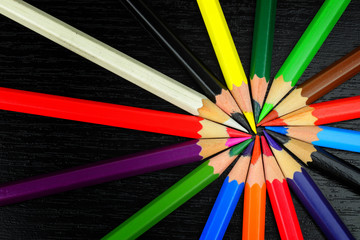 Fototapeta premium Spectrum colour created pencils