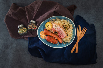 Central and Eastern European cuisines choucroute - sauerkraut with riesling