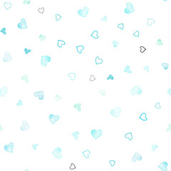 Light Blue, Green vector seamless layout with sweet hearts.