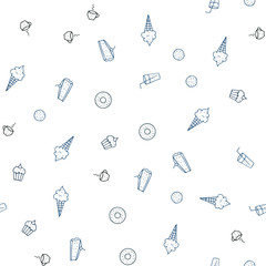 Light BLUE vector seamless background with tasty food.