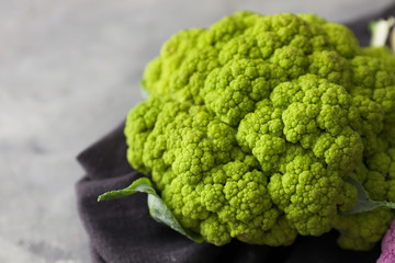 Green cauliflower cabbage, closeup