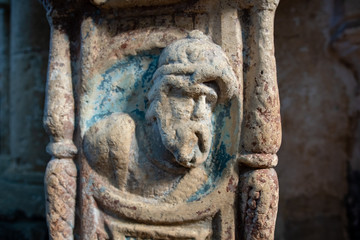 Basilique Notre-Dame d'Avioth, détail d'une sculpture, Avioth,  département Meuse, région Grand...