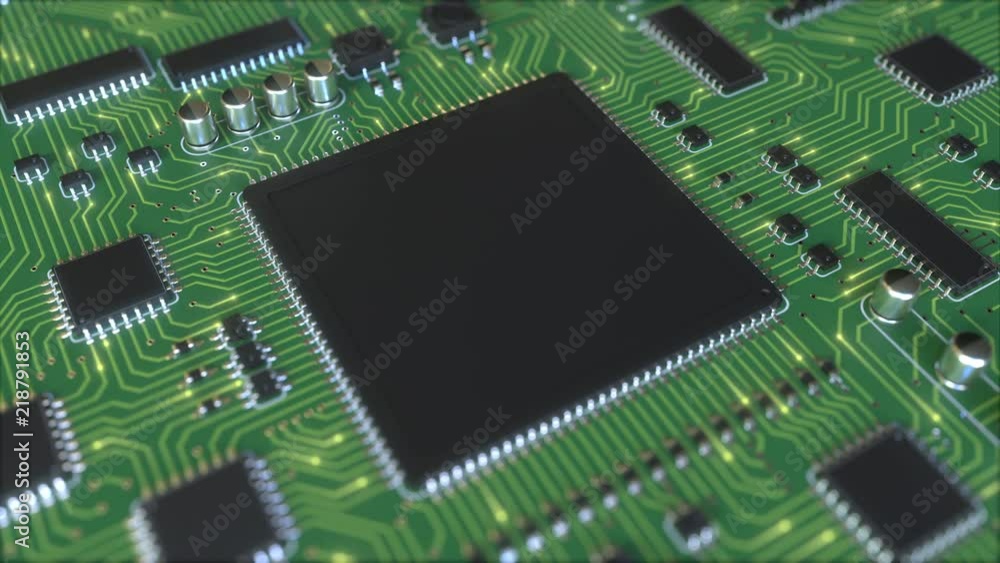 Poster operating generic chipset. conceptual loopable animation