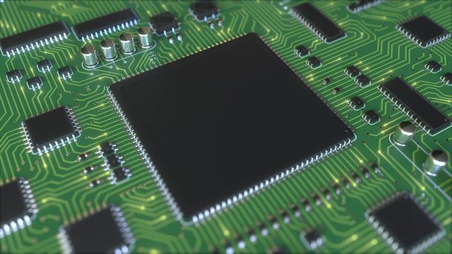 Operating generic chipset. Conceptual loopable animation