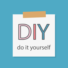 DIY Do It Yourself written in a notebook paper- vector illustration