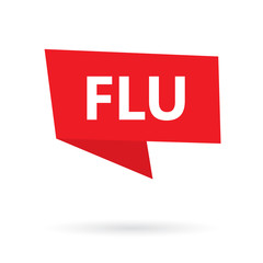 flu word on a speach bubble- vector illustration