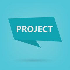project word on sticker- vector illustration