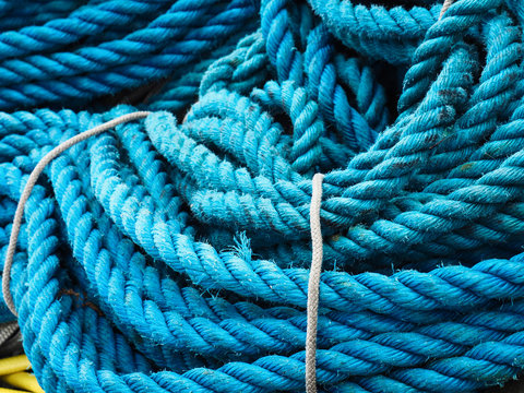 Blue rope in a harbour