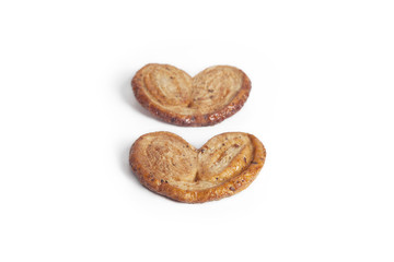 Palmeras - spanish pastry- on white background